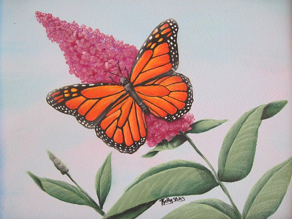 570x428 Monarch Butterfly Painting Original Acrylic Painting - Butterfly Acrylic Painting