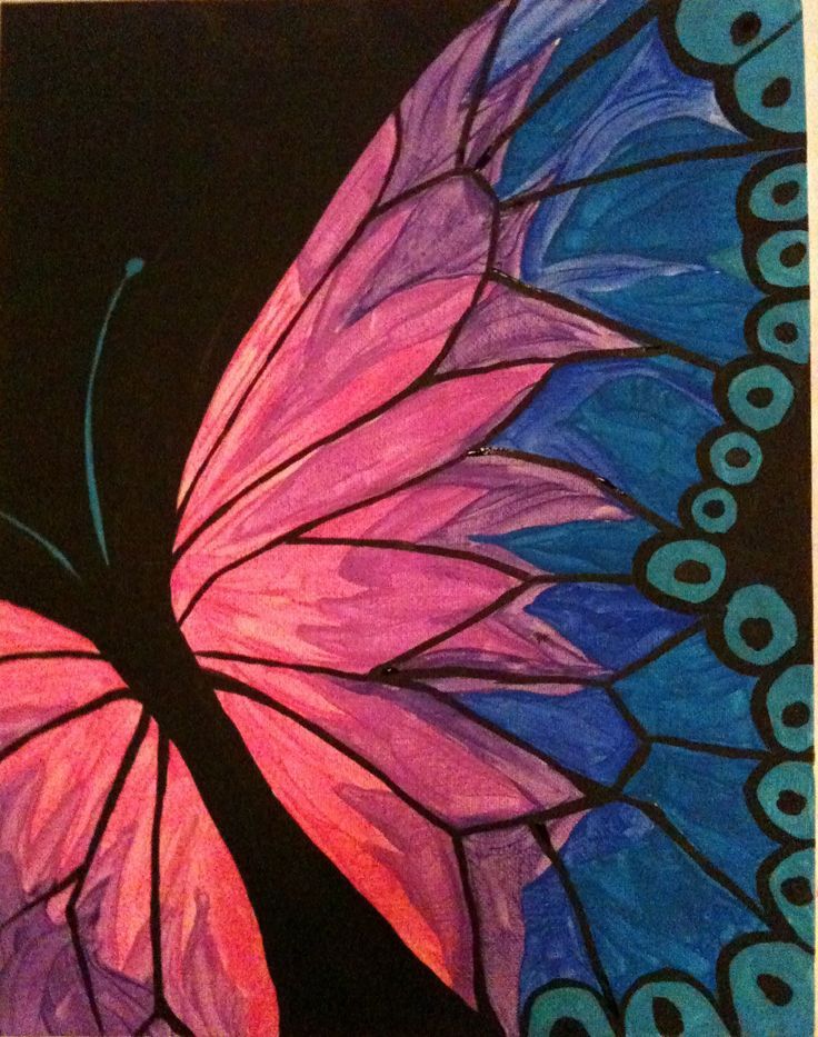 736x933 Acrylic Painting Of Butterflies - Butterfly Acrylic Painting