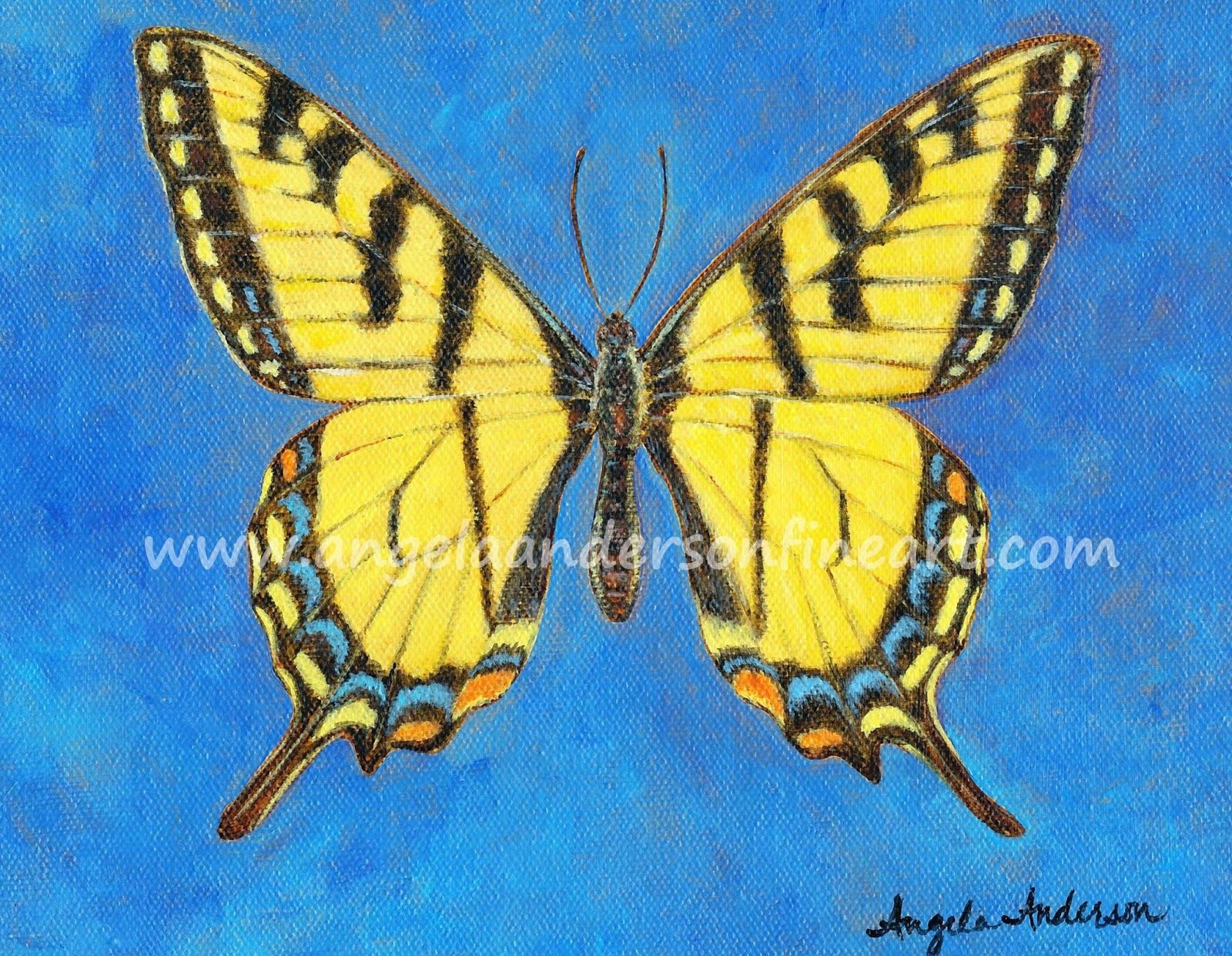 1600x1241 Angela Anderson Art Blog Swallowtail Butterfly - Butterfly Acrylic Painting