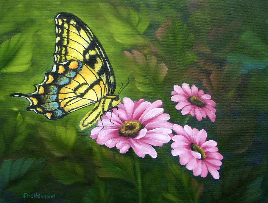 Butterfly And Flower Painting at PaintingValley.com | Explore ...