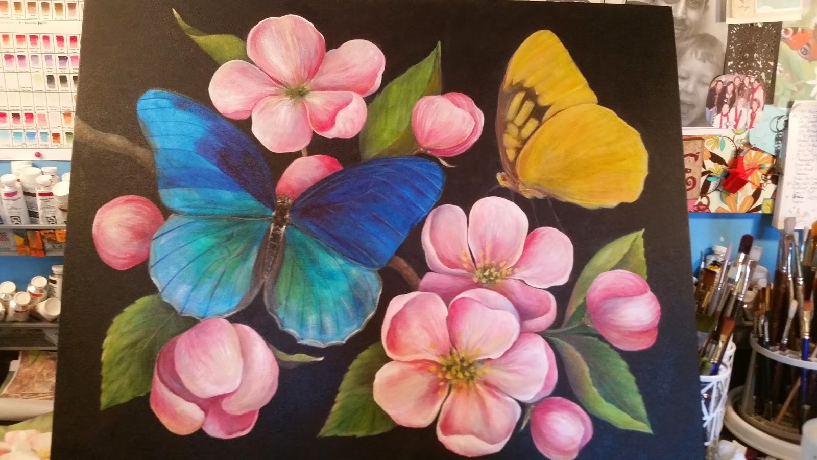 1600x900 Angela Anderson Art Blog Arkansas Beauty Original Acrylic - Butterfly Flower Painting