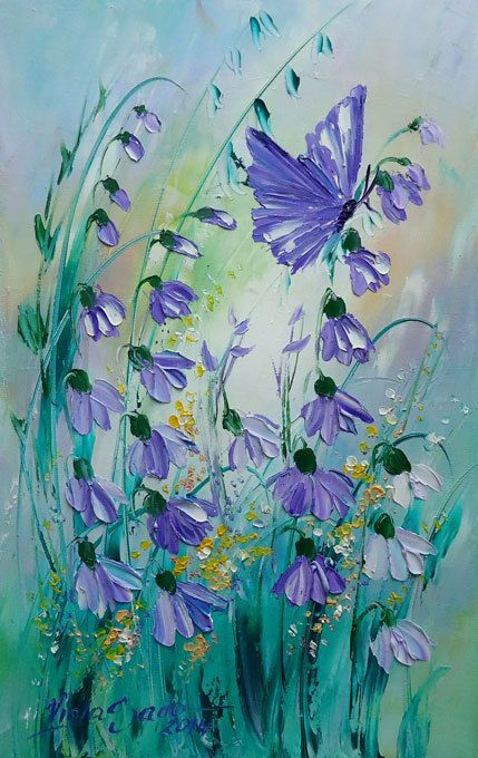429x680 Pin By Natsuki Irie On Oil Draw Paintings, Acrylics - Butterfly Flower Painting
