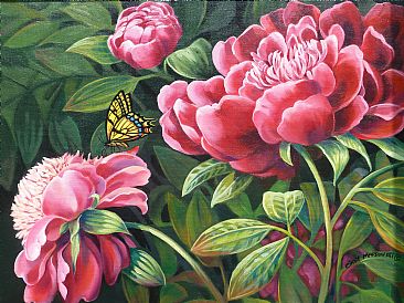 366x274 Flower And Butterfly - Butterfly Flower Painting