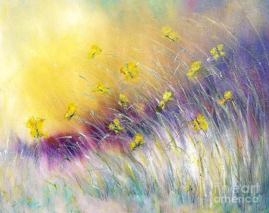900x715 Butterfly Garden Painting By Susan Bryant - Butterfly Garden Painting