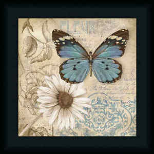 300x300 Butterfly Garden Ii Boho Chic Butterfly Framed Art Print Wall - Butterfly Garden Painting
