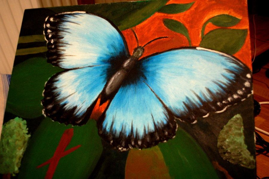 900x598 Butterfly Oil Painting By Thiiv - Butterfly Oil Painting