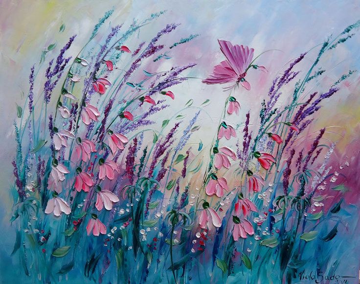 736x581 Butterfly On Flower Oil Painting - Butterfly Oil Painting