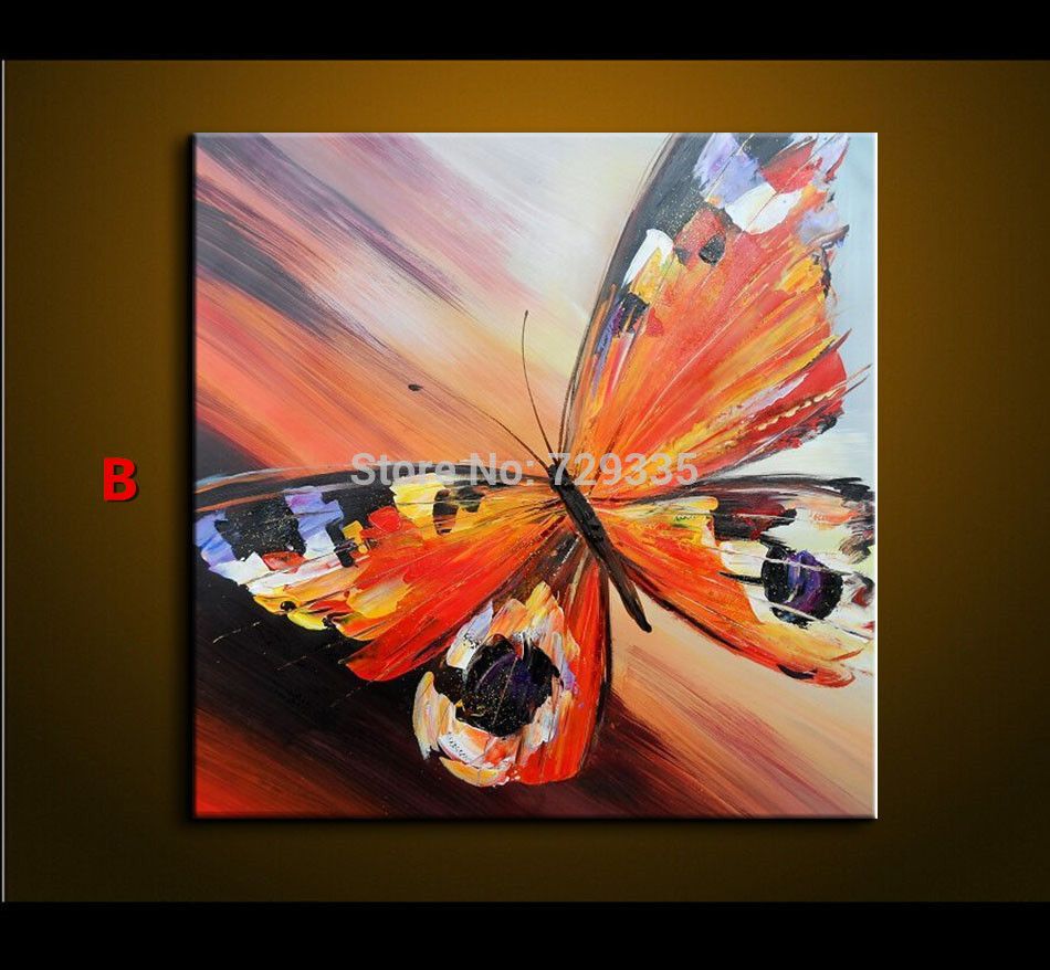 950x878 Abstract Oil Painting On Canvas Palette Knife Colorful Butterfly - Butterfly Oil Painting