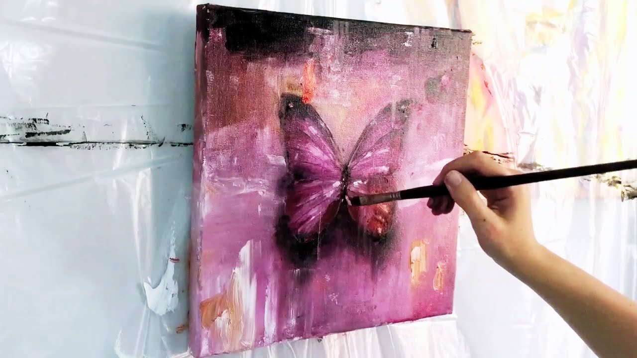 1280x720 Butterfly - Butterfly Oil Painting