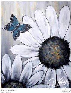 236x309 Image Result For Butterfly Acrylic Painting Ideas Egret - Butterfly On Daisy Painting