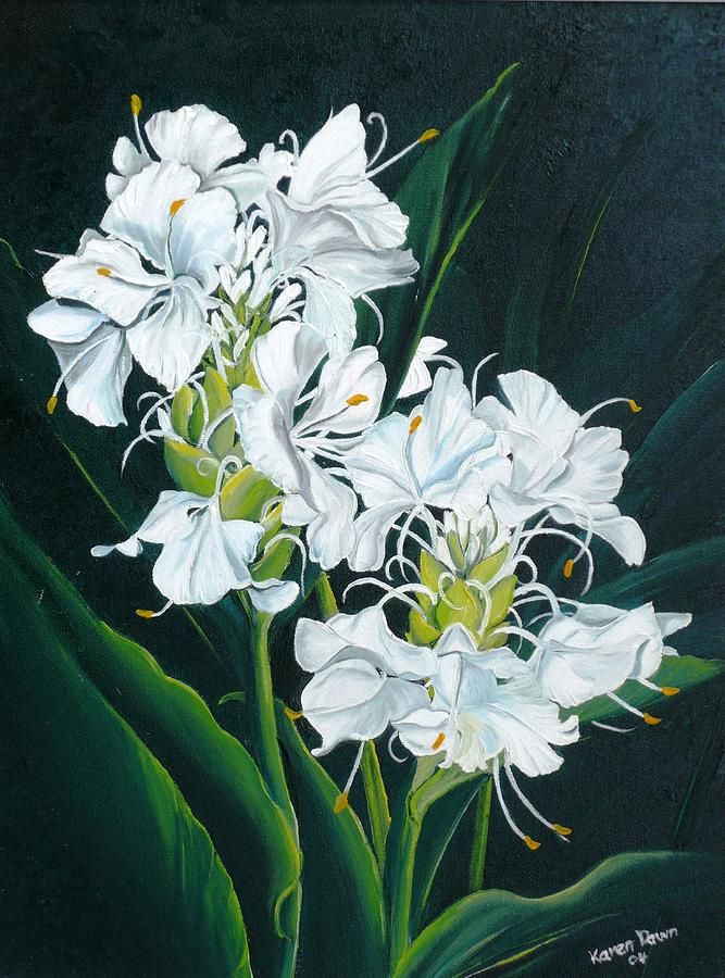 667x900 Butterfly Ginger Painting By Karin Best - Butterfly On Daisy Painting