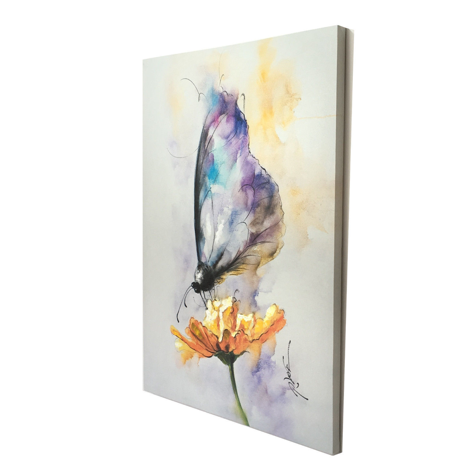 1600x1600 Butterfly Flower Canvas Oil Painting 90cm - Butterfly On Flower Painting