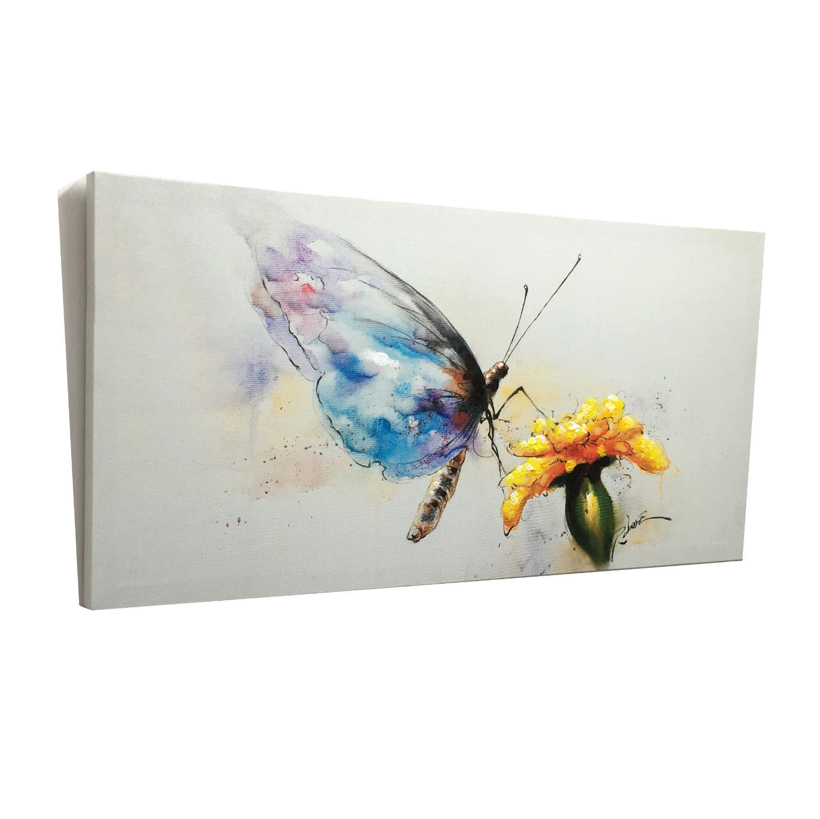 1600x1598 Butterfly Flower Canvas Print Painting 60cm - Butterfly On Flower Painting