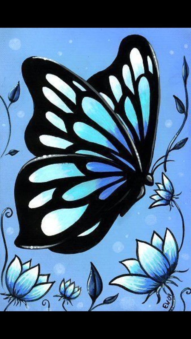640x1136 Pin By Lisa Fergerson On Canvas Painting Canvases - Butterfly On Flower Painting