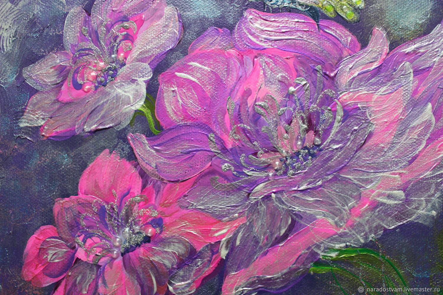 1500x1000 Painting Acrylic Butterflies Shop Online On Livemaster - Butterfly On Flower Painting