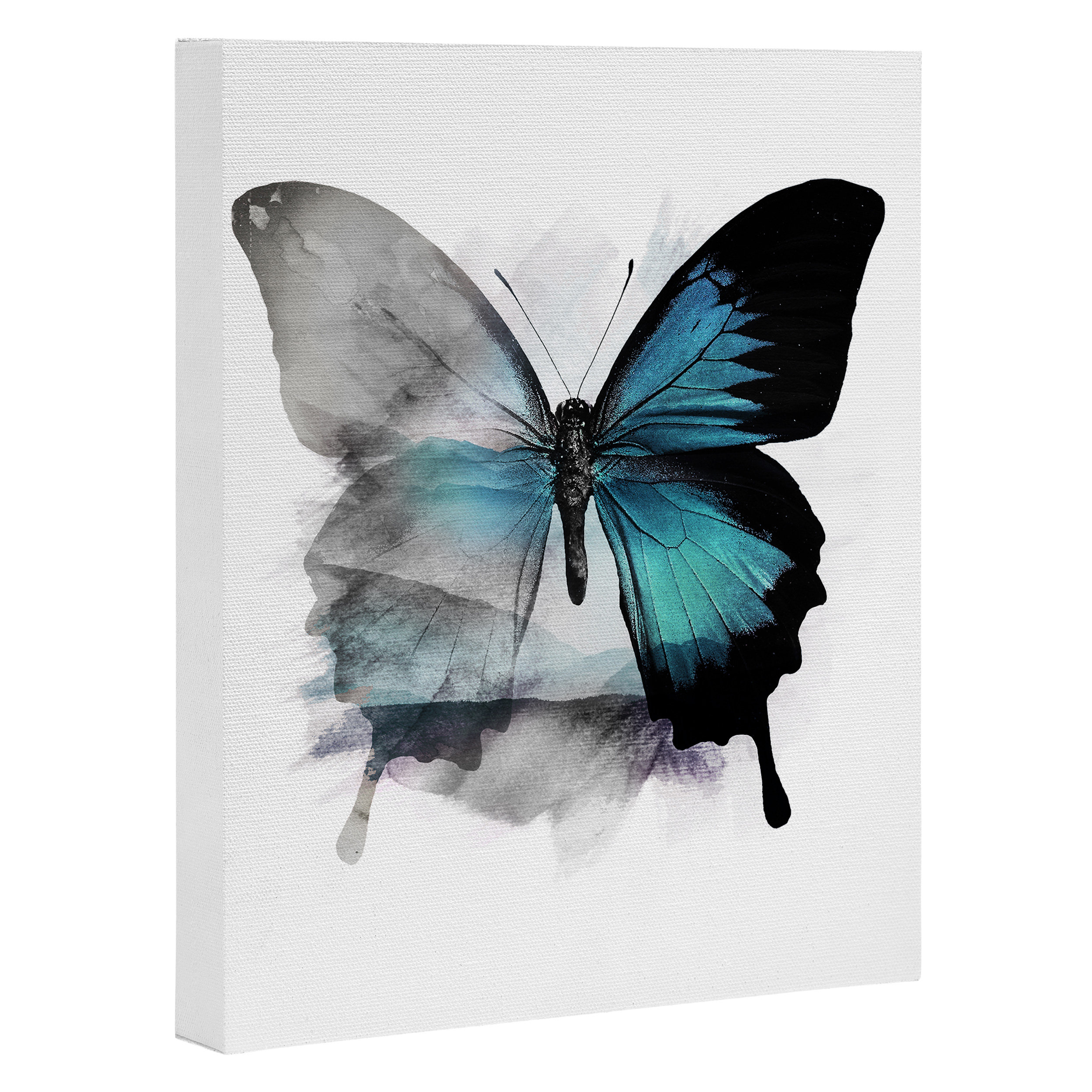 2500x2500 East Urban Home The Blue Butterfly Painting Print On Canvas Wayfair - Butterfly Painting