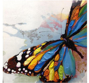 300x282 Hand Painted Beautiful Butterfly Abstract Canvas Oil Painting Wall - Butterfly Painting