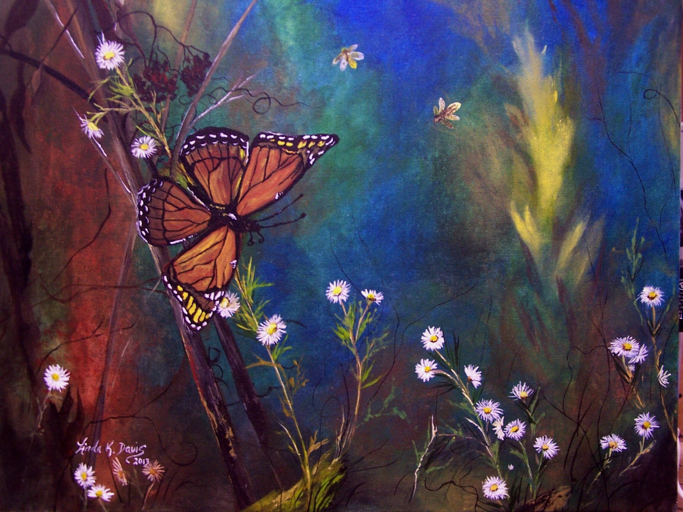 2304x1728 Original Butterfly Painting Linda's Country - Butterfly Painting