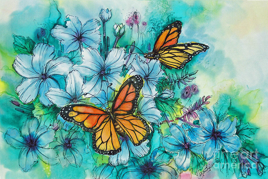 900x600 Summer Butterflies Painting By Deborah Younglao - Butterfly Painting