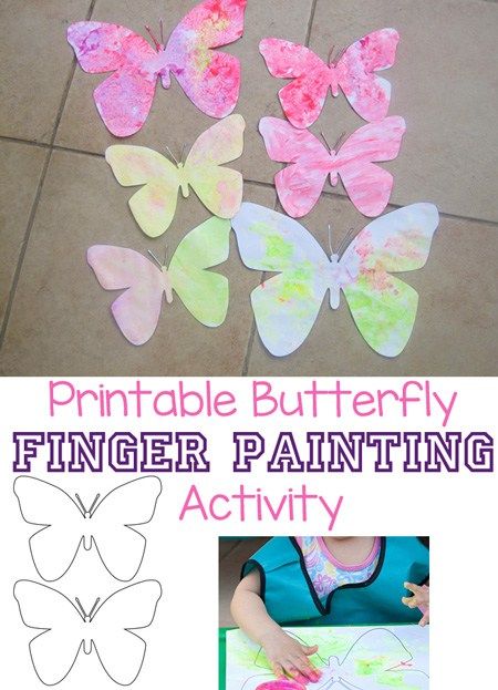 450x623 Finger Paint Butterfly Craft + Butterfly Printable - Butterfly Painting For Toddlers