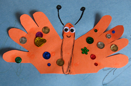 450x295 Handprint Butterfly Craft For Kids - Butterfly Painting For Toddlers