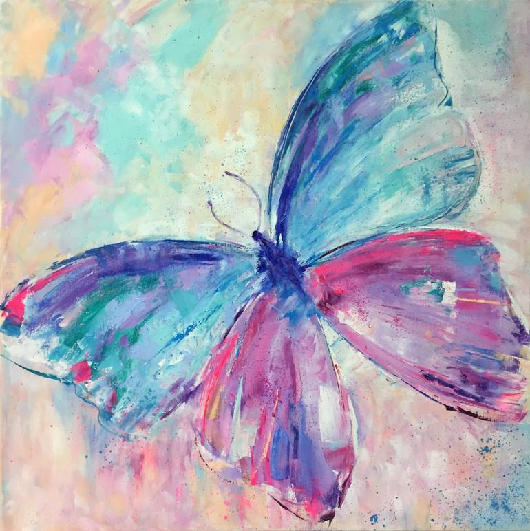 770x772 Saatchi Art Painting Butterfly Reservation Painting By Kseniya - Butterfly Painting Images