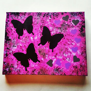 354x354 Shop Acrylic Butterfly Paintings On Wanelo - Butterfly Painting On Canvas