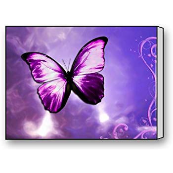 350x350 Purple Butterfly Canvas Prints Modern Wall Art - Butterfly Painting On Canvas