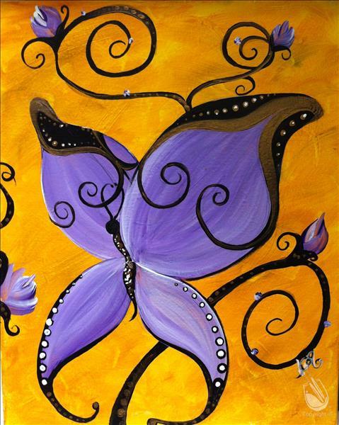 479x600 How To Paint Purple Butterfly - Butterfly Painting Pictures
