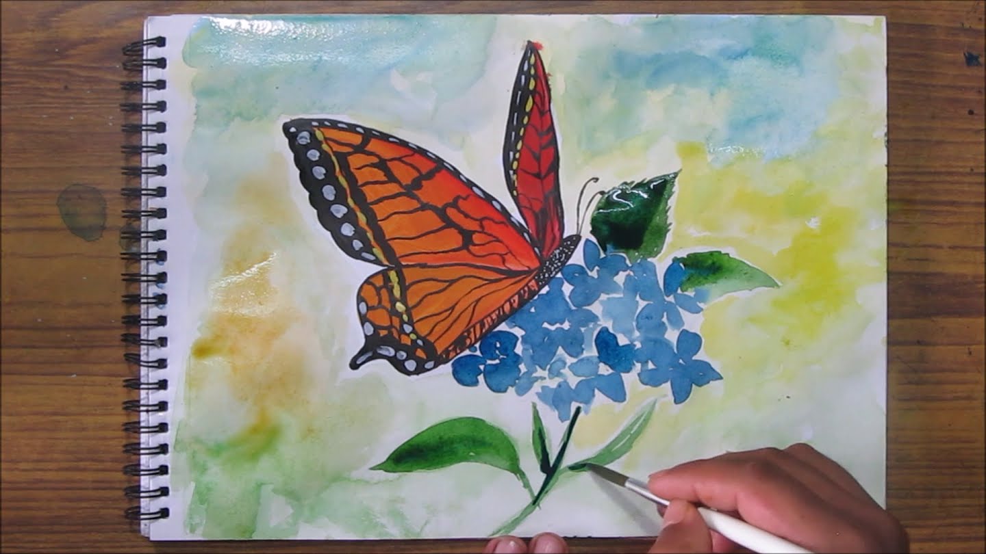 1440x810 How To Paint A Butterfly, Watercolor Painting For Beginners, Speed - Butterfly Painting Pictures