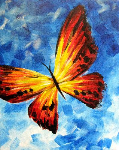 396x500 Salt Creek Golf Club 09262018 Paint Nite Event - Butterfly Painting Pictures