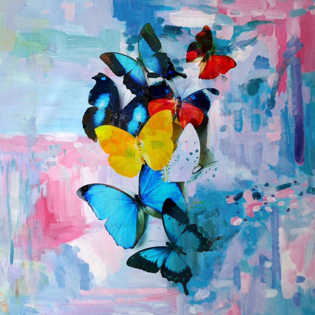 1080x1080 Butterfly Painting (Multicolored) - Butterfly Painting Pictures