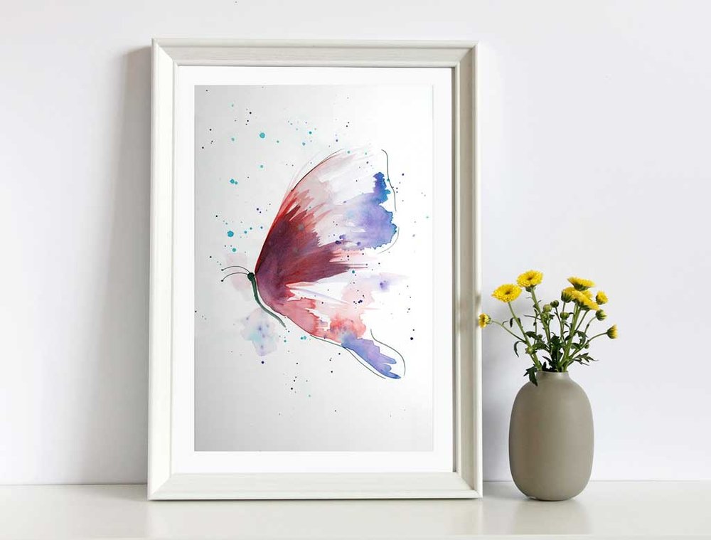 1000x759 Dare To Fly Butterfly - Butterfly Watercolor Painting