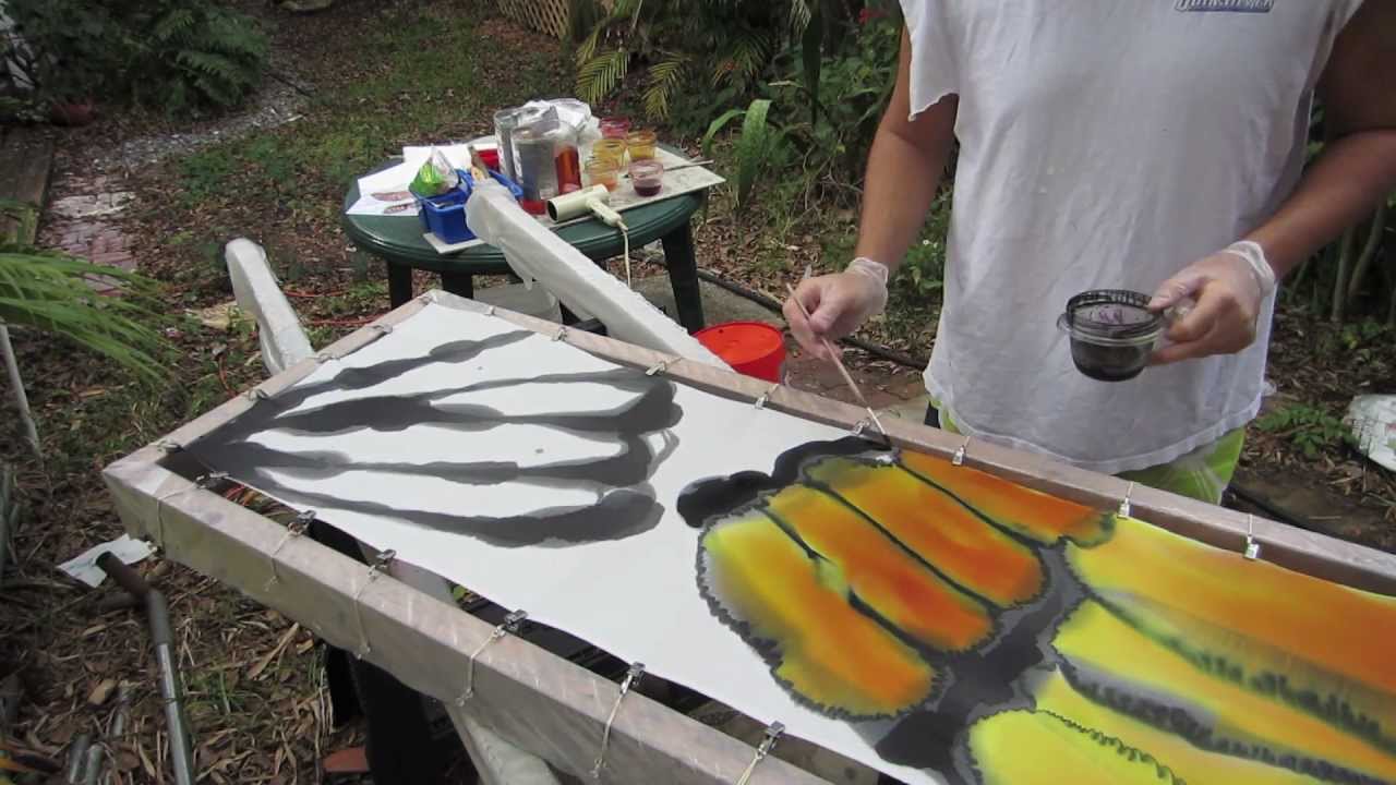 1280x720 Creation Of Painted Silk Butterfly Wing For The Reach By Artist - Butterfly Wing Painting