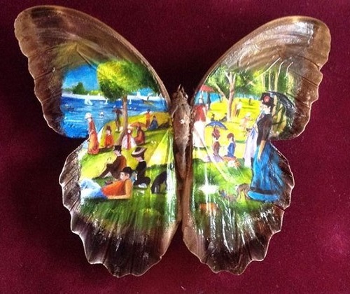 500x420 Painting On Real Butterfly Wings (5) - Butterfly Wing Painting