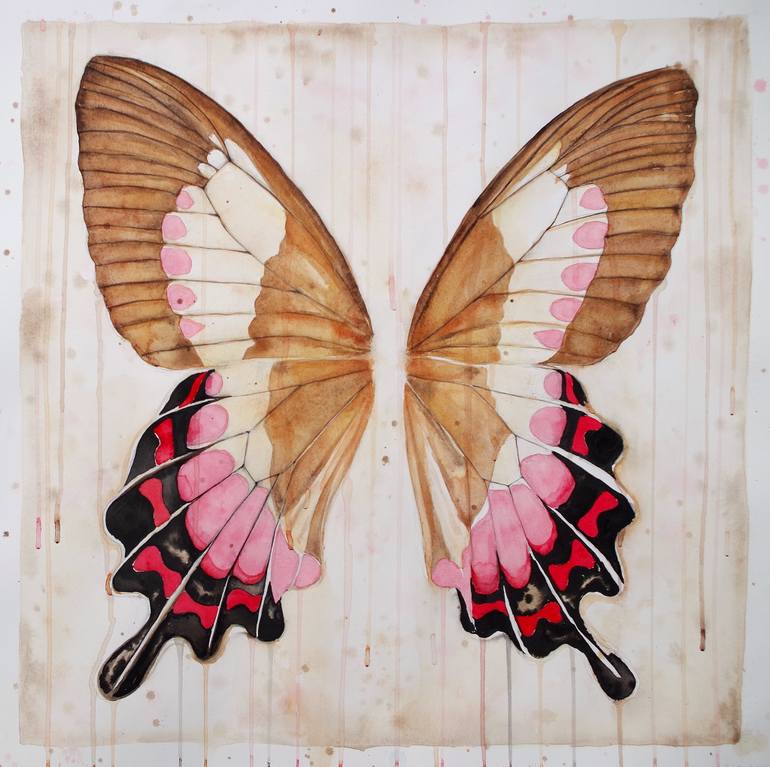 770x767 Saatchi Art Vintage Butterfly Wings Painting By Emily Mcphee - Butterfly Wing Painting