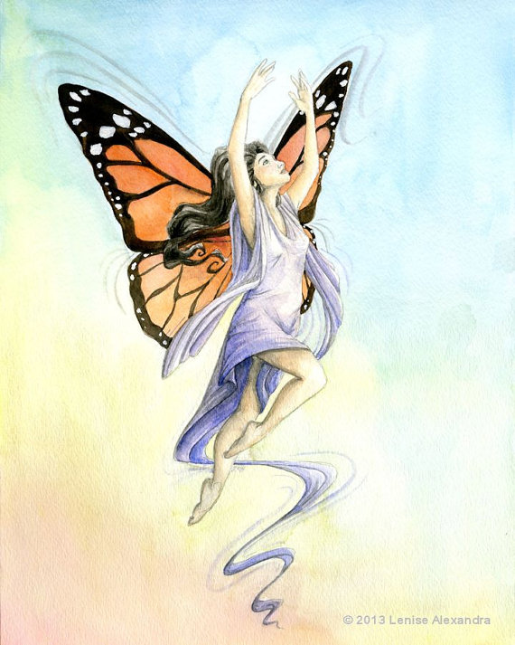 570x713 Items Similar To Winged Heart - Butterfly Woman Painting