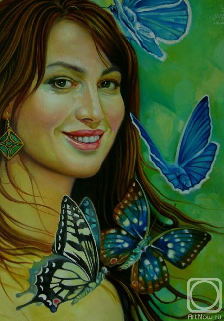455x650 Painting And Buy On Artnow.ru - Butterfly Woman Painting