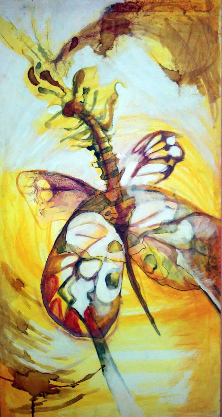 770x1444 Saatchi Art Butterfly Woman Painting By Cristina Moreno Selvaggio - Butterfly Woman Painting
