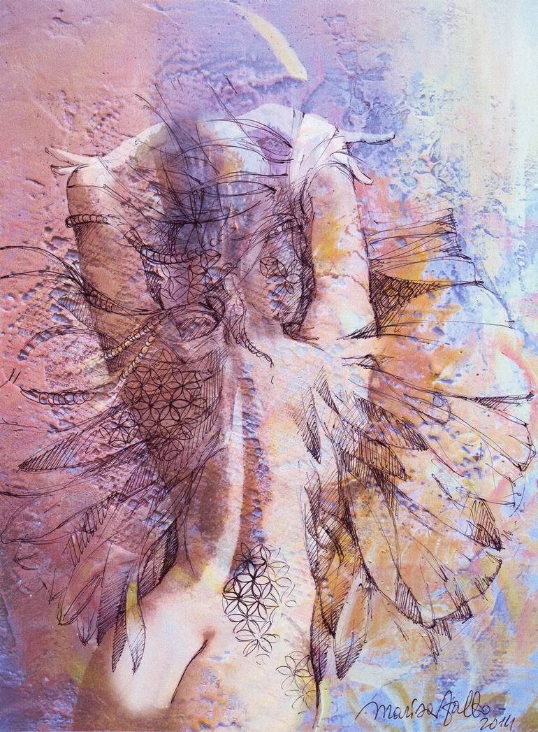 770x1047 Saatchi Art The Butterfly Woman 2 Painting By Marisa Falbo - Butterfly Woman Painting