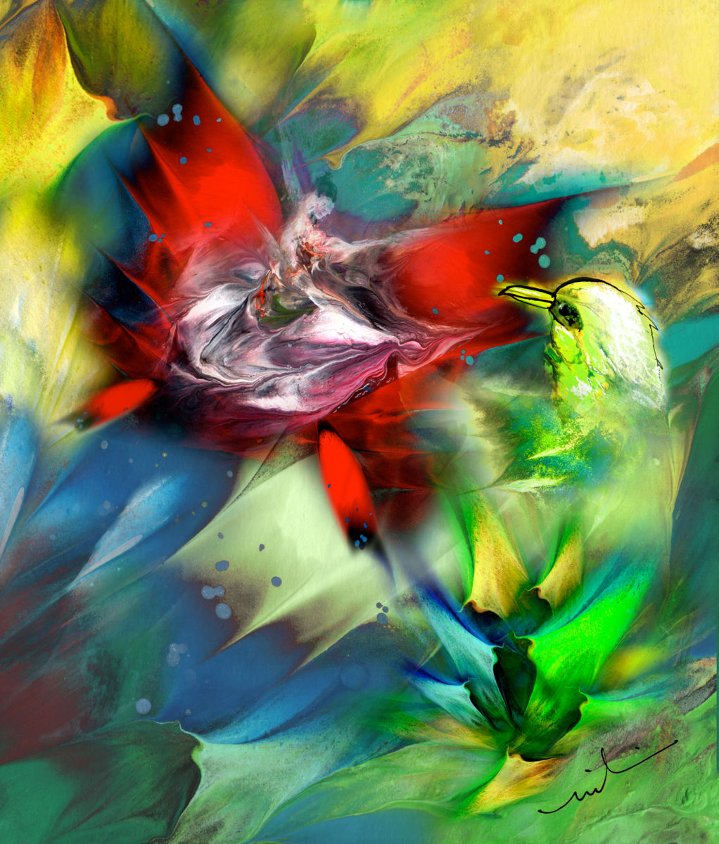 1022x1200 The Bird And The Butterfly (Miki De Goodaboom) - Butterfly Woman Painting