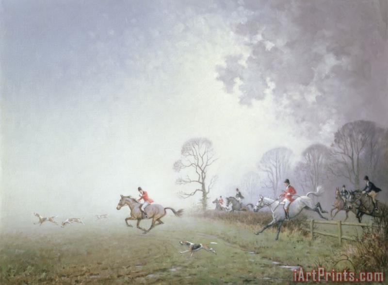 800x587 Ninetta Butterworth Hunting Scene Painting - Butterworth Painting