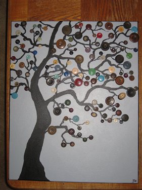 281x375 Button Tree - Button Painting