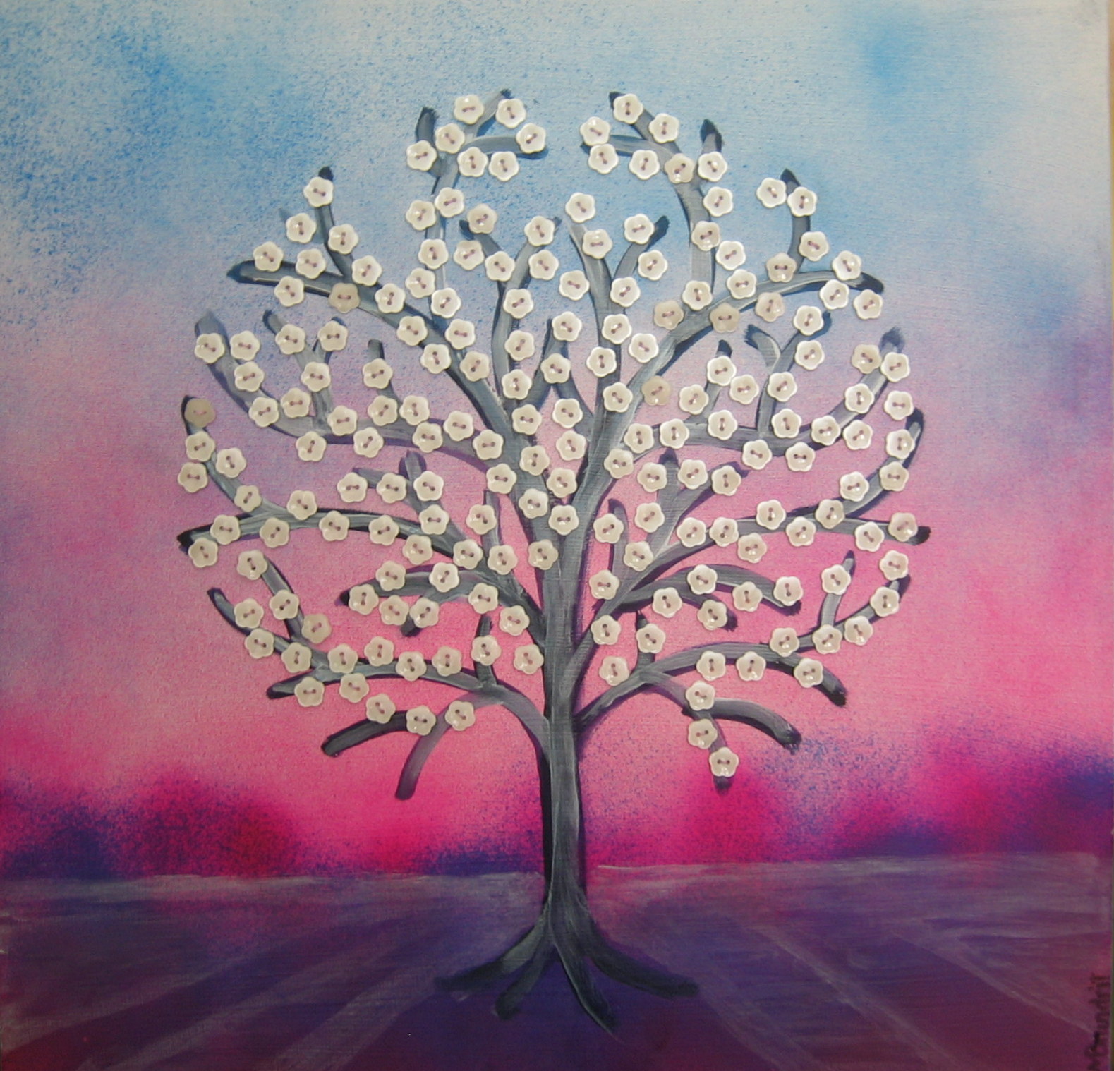 1579x1518 Button Tree @ Dusk (Melzart) - Button Tree Painting