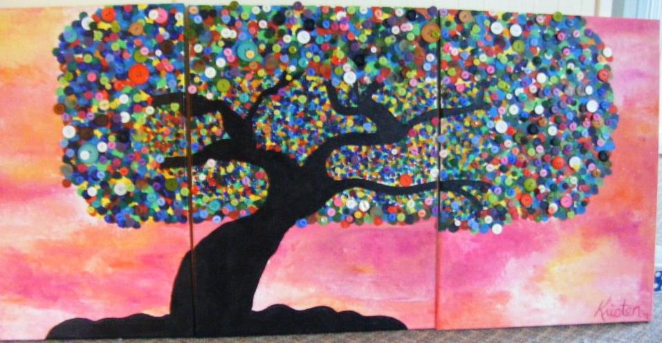 957x496 Lucky's Crafts Button Tree - Button Tree Painting