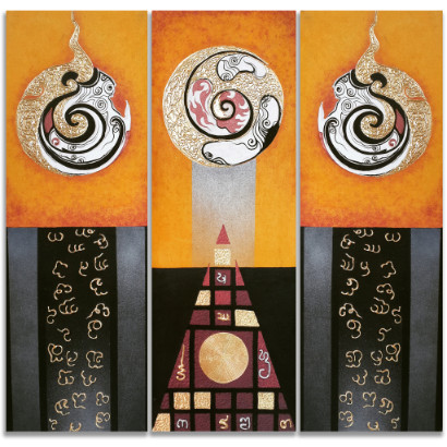 410x410 Abstract Art Painting Thai Alphabet Universe Mandala Royal Thai Art - Buy Abstract Painting