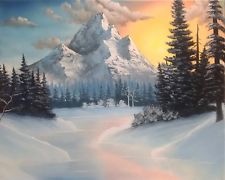 225x180 Canvas Landscape Art Paintings Bob Ross Ebay - Buy Authentic Bob Ross Painting