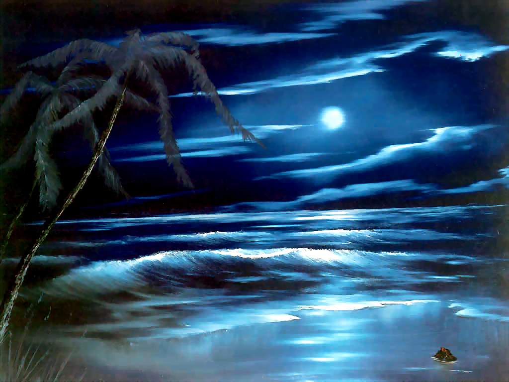 1024x768 Blue Moon By Bob Ross History, Analysis Amp Facts - Buy Bob Ross Painting