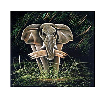 425x425 Buy Ratnatraya Trunk Down Elephant Painting Small Walldoor - Buy Elephant Painting