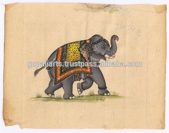 350x275 Miniature Art Painting Indian Handmade Elephant Painting Original - Buy Elephant Painting